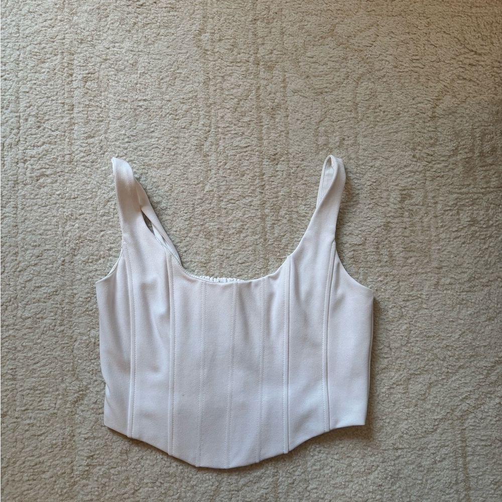 AQUA white corset tank top size M